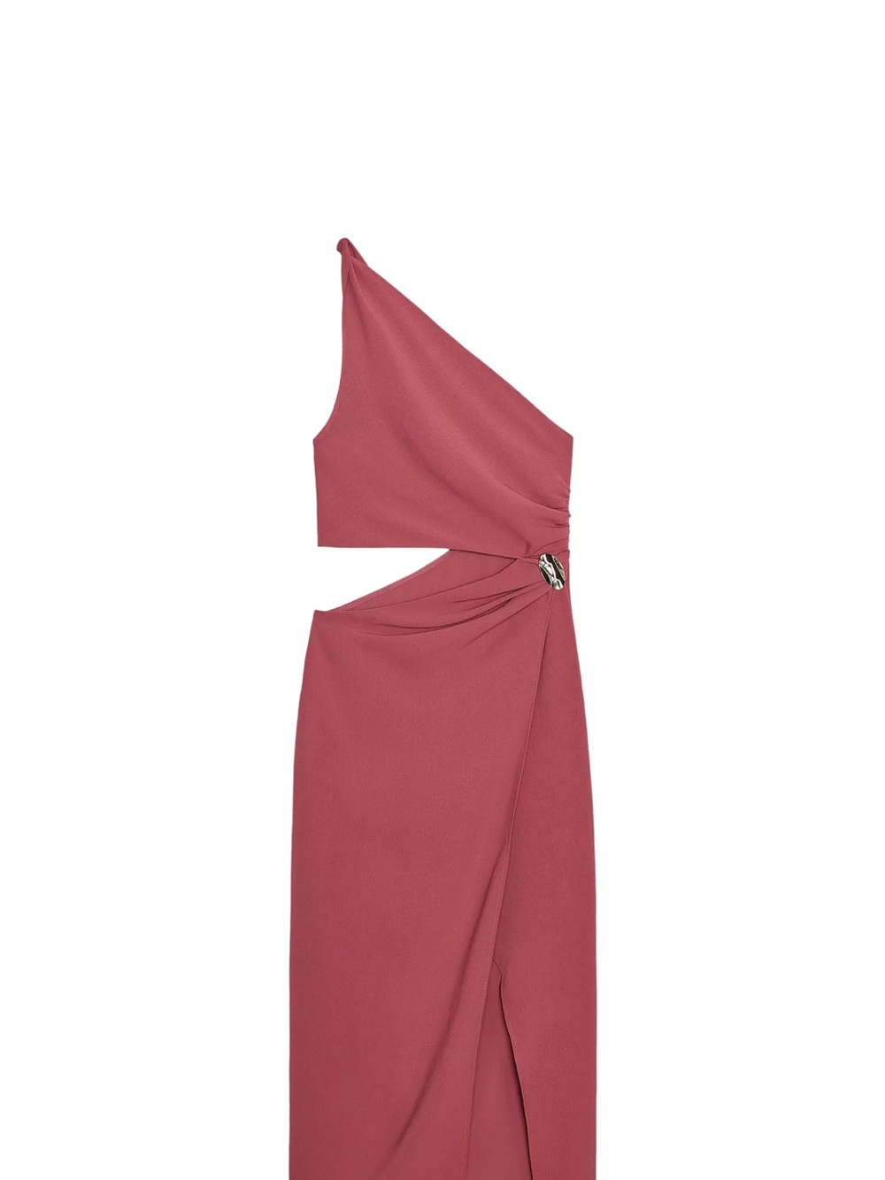 Zara One-Shoulder Cutout Maxi Dress in Rose